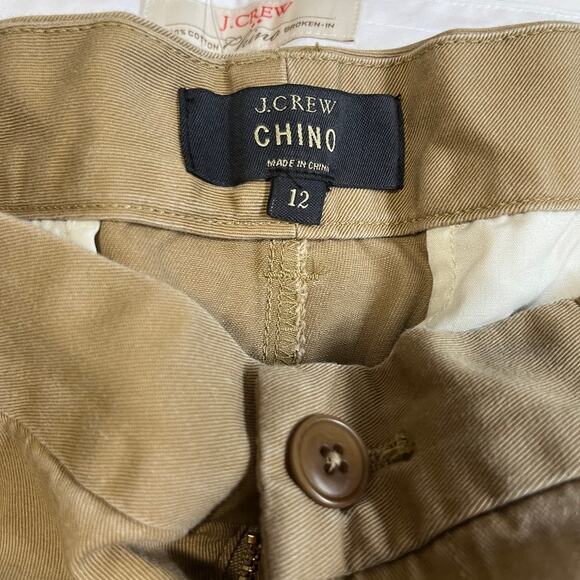 J. Crew Brown Palm Tree Embroidered Chino Shorts Size 12 - Picture 2 of 4